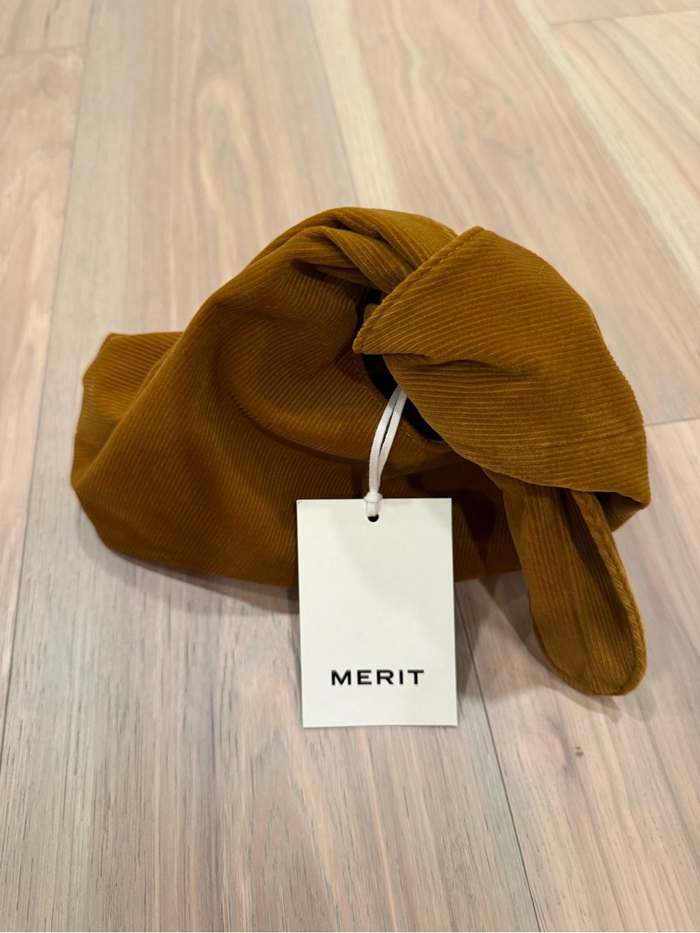 MERIT makeup bag in Mustard Brown
